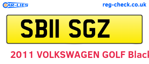 SB11SGZ are the vehicle registration plates.