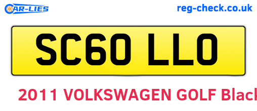 SC60LLO are the vehicle registration plates.