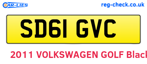SD61GVC are the vehicle registration plates.