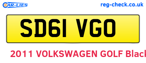 SD61VGO are the vehicle registration plates.