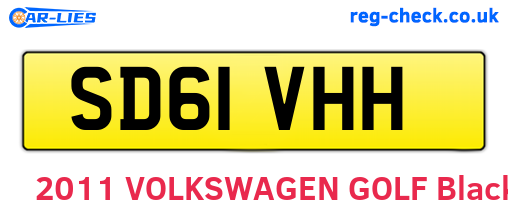 SD61VHH are the vehicle registration plates.