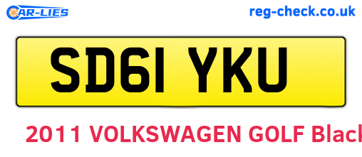 SD61YKU are the vehicle registration plates.