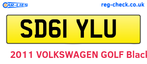 SD61YLU are the vehicle registration plates.