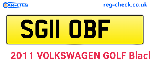 SG11OBF are the vehicle registration plates.