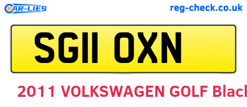 SG11OXN are the vehicle registration plates.