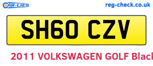 SH60CZV are the vehicle registration plates.