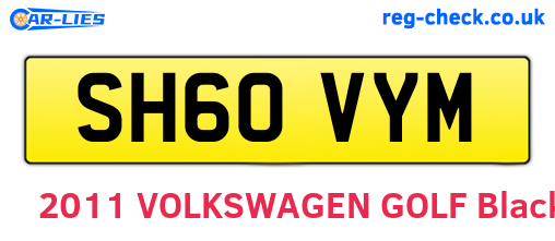 SH60VYM are the vehicle registration plates.