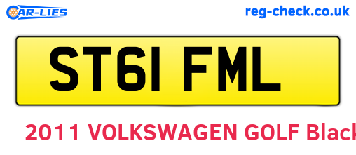 ST61FML are the vehicle registration plates.