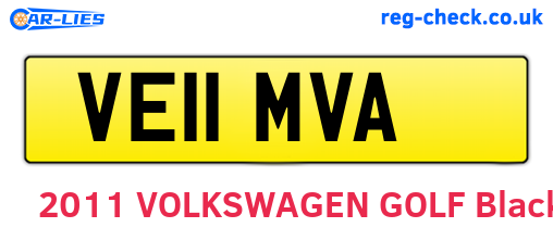 VE11MVA are the vehicle registration plates.