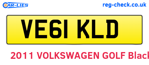 VE61KLD are the vehicle registration plates.