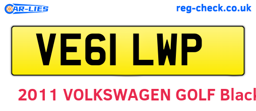 VE61LWP are the vehicle registration plates.