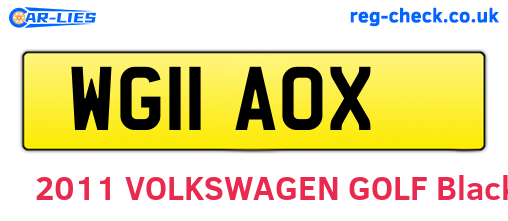 WG11AOX are the vehicle registration plates.