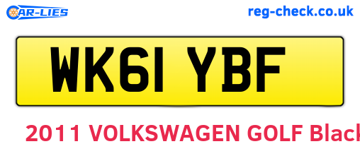 WK61YBF are the vehicle registration plates.