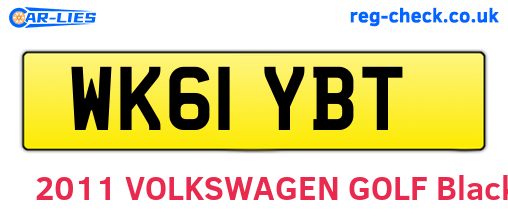 WK61YBT are the vehicle registration plates.