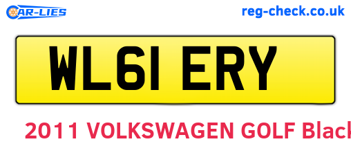 WL61ERY are the vehicle registration plates.