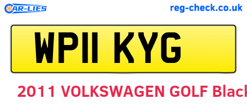 WP11KYG are the vehicle registration plates.