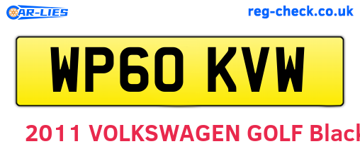 WP60KVW are the vehicle registration plates.
