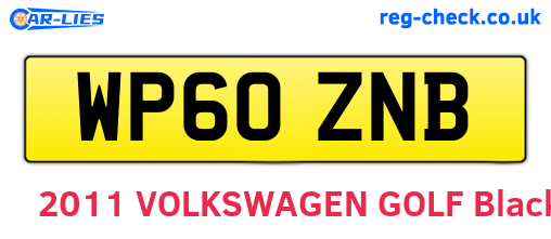 WP60ZNB are the vehicle registration plates.