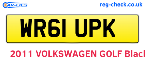 WR61UPK are the vehicle registration plates.