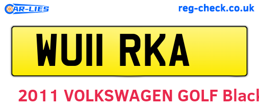 WU11RKA are the vehicle registration plates.