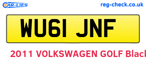 WU61JNF are the vehicle registration plates.