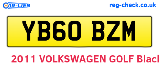 YB60BZM are the vehicle registration plates.