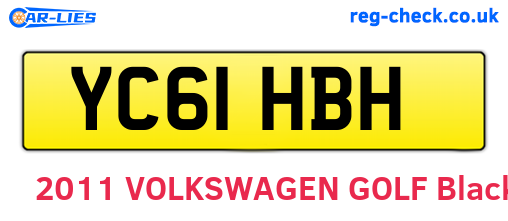 YC61HBH are the vehicle registration plates.