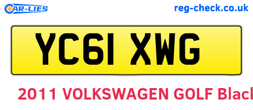YC61XWG are the vehicle registration plates.
