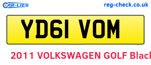 YD61VOM are the vehicle registration plates.