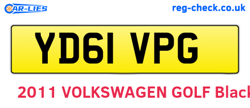 YD61VPG are the vehicle registration plates.