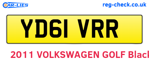 YD61VRR are the vehicle registration plates.