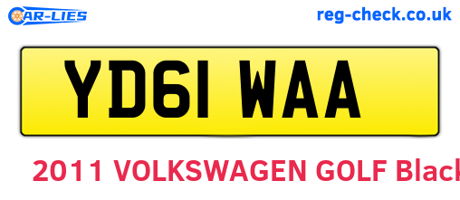 YD61WAA are the vehicle registration plates.