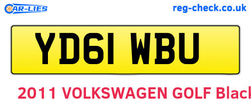 YD61WBU are the vehicle registration plates.