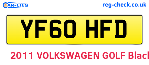 YF60HFD are the vehicle registration plates.