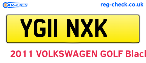 YG11NXK are the vehicle registration plates.