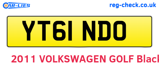 YT61NDO are the vehicle registration plates.