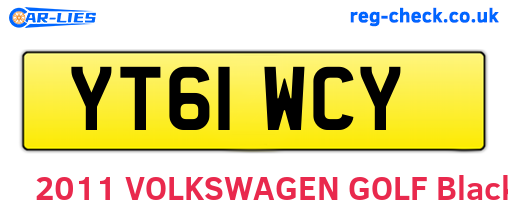 YT61WCY are the vehicle registration plates.