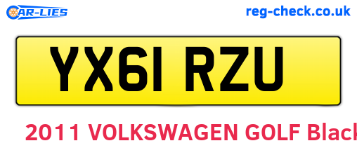 YX61RZU are the vehicle registration plates.