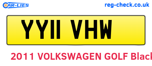 YY11VHW are the vehicle registration plates.