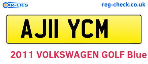 AJ11YCM are the vehicle registration plates.