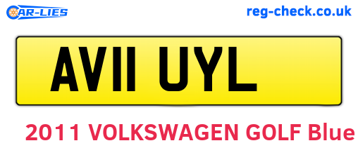 AV11UYL are the vehicle registration plates.