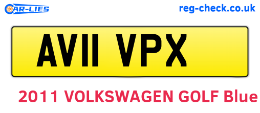 AV11VPX are the vehicle registration plates.