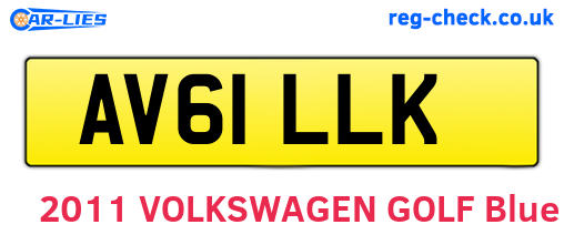AV61LLK are the vehicle registration plates.
