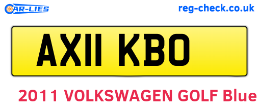 AX11KBO are the vehicle registration plates.