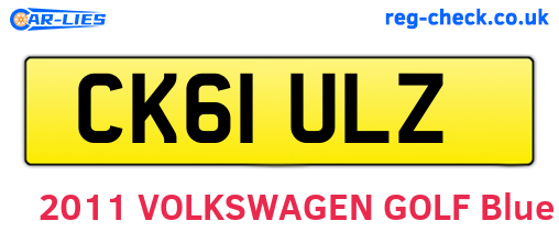 CK61ULZ are the vehicle registration plates.