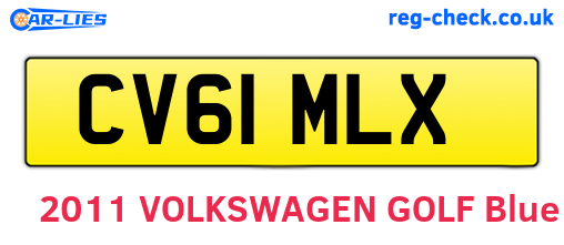 CV61MLX are the vehicle registration plates.