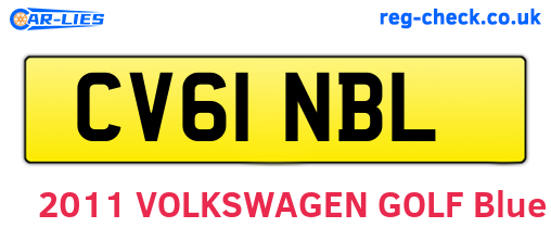 CV61NBL are the vehicle registration plates.