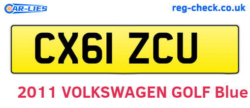 CX61ZCU are the vehicle registration plates.