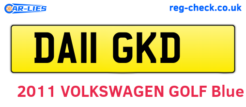 DA11GKD are the vehicle registration plates.