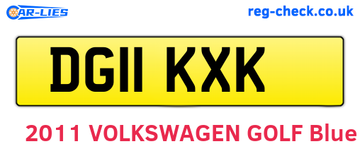 DG11KXK are the vehicle registration plates.